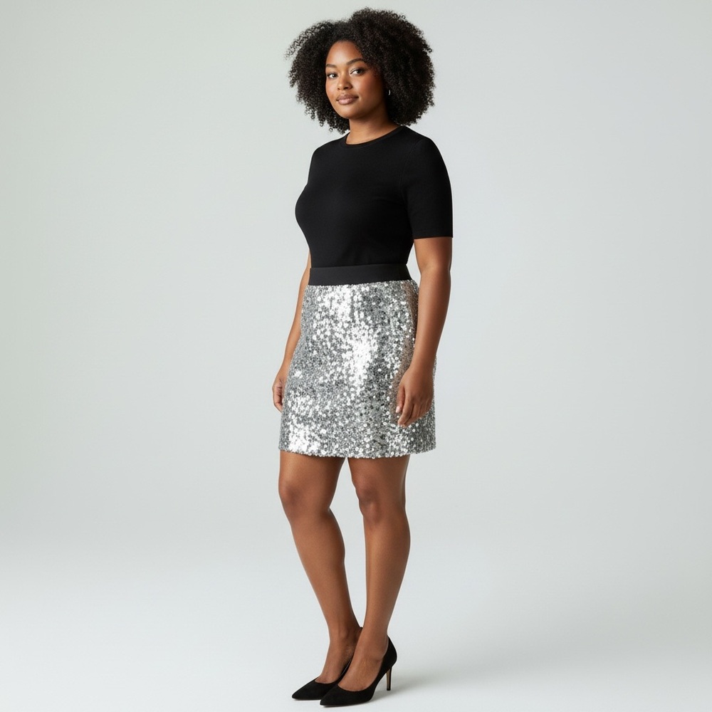 Robert Rodriguez - Silver Sequin Mini Skirt - 6